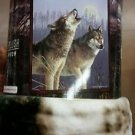 Wolf Wolves Howlıng American Heritage Woodland Royal Raschel Throw blanket