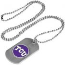 TCU Texas Christian Horned Frogs Dog Tag with a embedded collegiate medallion