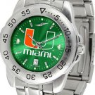 Miami Hurricanes Licensed Men Sport Steel AnoChrome Watch & Maxx Sunglasses