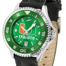 Miami Hurricanes Licensed Women Ladies Competitor Leather AnoChrome Watch Bezel