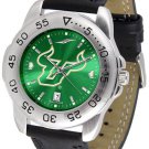 USF South Florida Bulls Men Sport AnoChrome Leather Band Watch