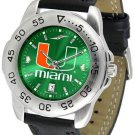 Miami Hurricanes Licensed Men Sport Leather AnoChrome Watch
