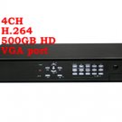 4 Ch CCTV H2.64 DVR Kit w/500GBHD & VGA Port