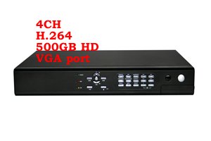 4 Ch CCTV H2.64 DVR Kit w/500GBHD & VGA Port