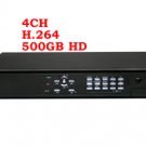 4ch Standalone CCTV H.264 DVR with 500GHD