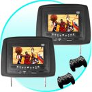 Car Headrest DVD Player/Game System Black (pair) - 7 Inch