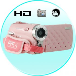 Pink Digital HD Camcorder With 3 Inch Touch Screen (30FPS)