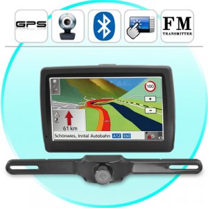 5 Inch Touchscreen GPS w/FM Transmitter and Bluetooth + Camera