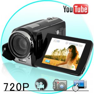 Youtube Direct 720P Touchscreen HD Camcorder (20x Zoom)