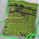 Square - Chenille Lime Green Purse Handbag Tote Sling Bag