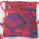 Square - Multi - Colored Red/Orange Purse Handbag Tote Sling Bag