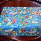 Jewelry Box  Emanuel Wood Hand Painted Medium  'Peacocks'