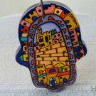 Hamsa - Yair Emanuel's  Glass Hand Painted Small  'Jerusalem'