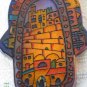Hamsa - Yair Emanuel's  Glass Hand Painted  Large  'Jerusalem Arches'
