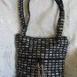 Asil -  Ethnic Woven Black / Silver Gray Checked Shoulder Tote / Handbag