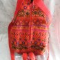Backpack - Ethnic Fabric Orange / Multi-Color Woven Tote / Shoulder Bag