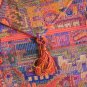 Backpack - Ethnic Fabric Orange / Multi-Color Woven Tote / Shoulder Bag