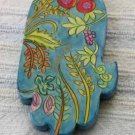 Wood Hamsa Emanuel Hand Painted Wall Decor  'Seven Species'