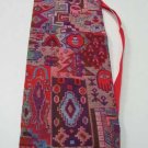 Shofar Bag  Ethnic Woven Fabric Red Medium Size -- D21