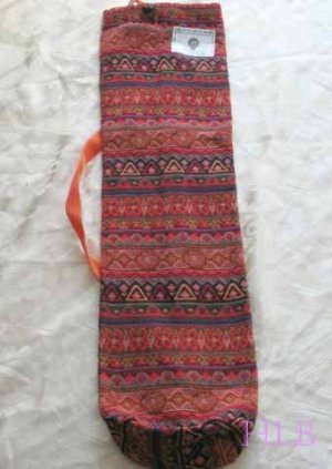 Shofar Bag  Ethnic Woven Fabric Orange Medium Size -- M7-8