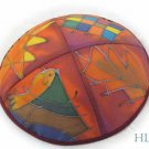 Kippa Emanuel Hand Painted Silk Multi-Color Orange -- YAS4