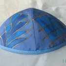 Kippa Emanuel Hand Painted Silk Multi-Color Blue -- YAS1