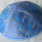 Kippa Emanuel Hand Painted Silk Multi-Color Blue -- YAS1