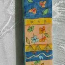 Mezuzah Emanuel Wood Large  Hand Painted Whimsical Flowers -- MZL19