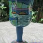 Kiddush Cup Emanuel Hand Painted Wood Blue Jerusalem -- CU10