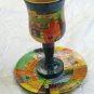 Kiddush Cup Emanuel Hand Painted Wood Jerusalem -- CU1