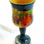 Kiddush Cup Emanuel Hand Painted Wood Jerusalem -- CU1