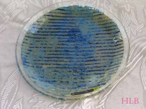 Round Dish Andreas Meyer Fused Decorative Glass - Jeans