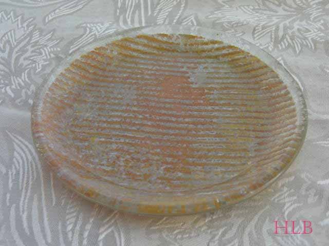 Round Dish Andreas Meyer Fused Decorative Glass - Metallic Jeans