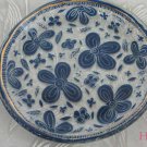 Round Dish Andreas Meyer Fused Decorative Glass - Blue Embroidery