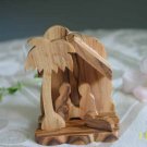 Olive Wood Nativity Scene Tree Ornament With Lamb