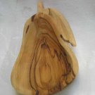 Olive Wood Serving Snack Dish Bethlehem Carved Pear