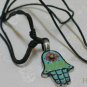 Pewter Hamsa Protection Amulet Necklace For Good Luck