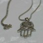 Silver Star of David And Hamsa Necklace