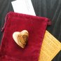Jerusalem Olive Wood Carved Heart/Cross & Gift Bag