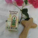 Olive Wood Comfort Holding Cross & Frankincense Anointing Oil