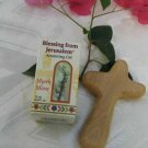Olive Wood Comfort Holding Cross & Myrrh Anointing Oil