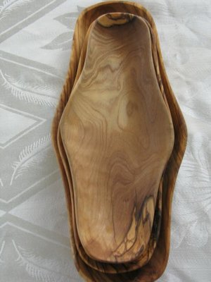 3 Olive Wood Nested Snack Dishes Made in Bethlehem