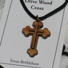 6 Pieces  Olive Wood Double Layered Cross Pendant Necklace