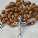 Olive Wood & Pewter Bethlehem Holy Land Rosary