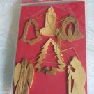 One Pack Free 18 Piece Olive Wood Christmas Tree Ornaments