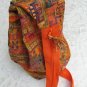 Extra Large Ethnic Back Pack Shoulder Tote Bag Orange D10