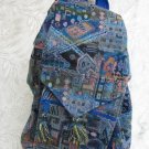 Extra Large Ethnic Back Pack Shoulder Tote Bag Blue D17