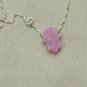 Pink Opal Hamsa Necklace with Silver Chain