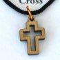 Olive Wood 'Cut Out' Cross Pendant Necklace