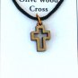 Olive Wood 'Cut Out' Cross Pendant Necklace